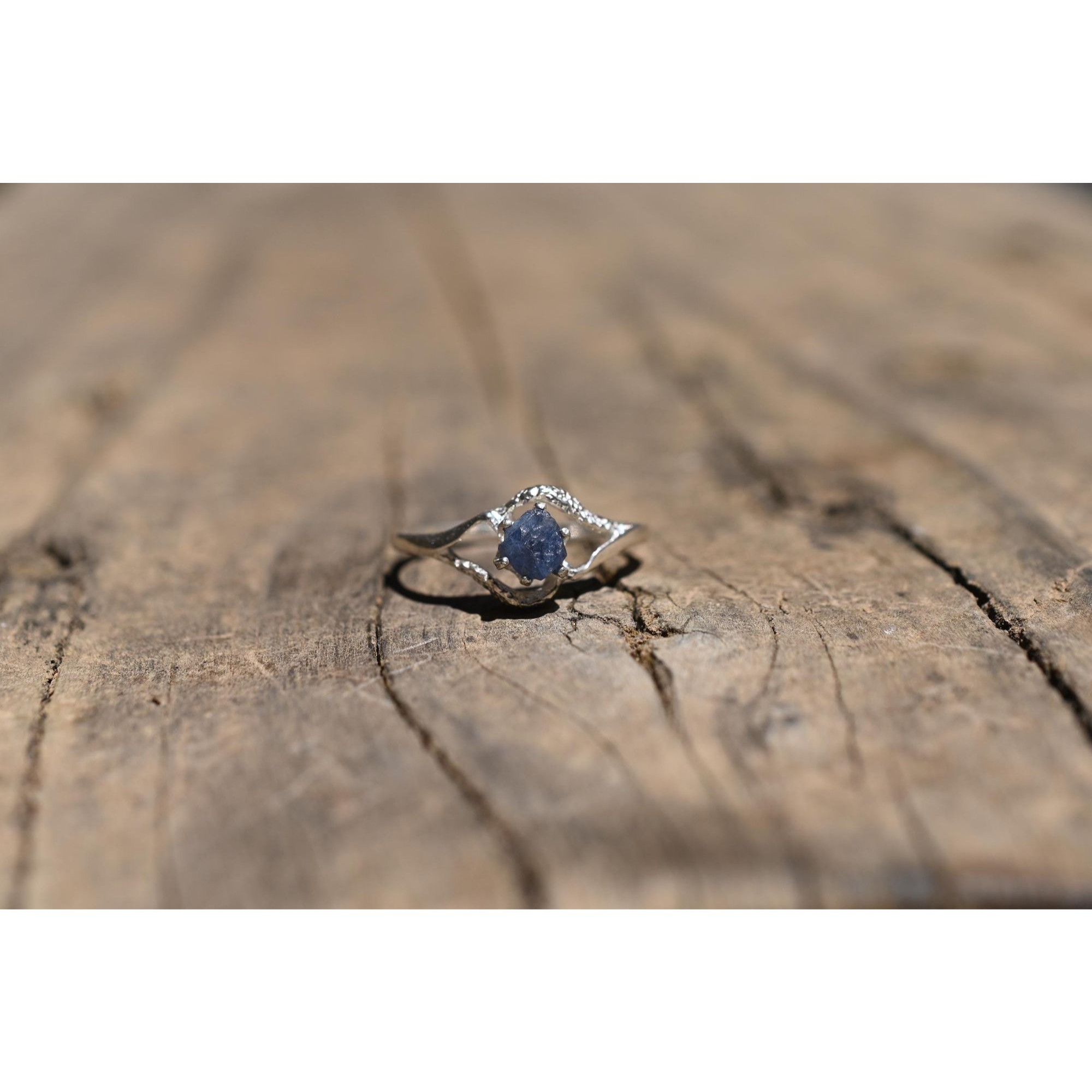 Engagement Ring Sapphire Sterling Silver Size 7 American Made